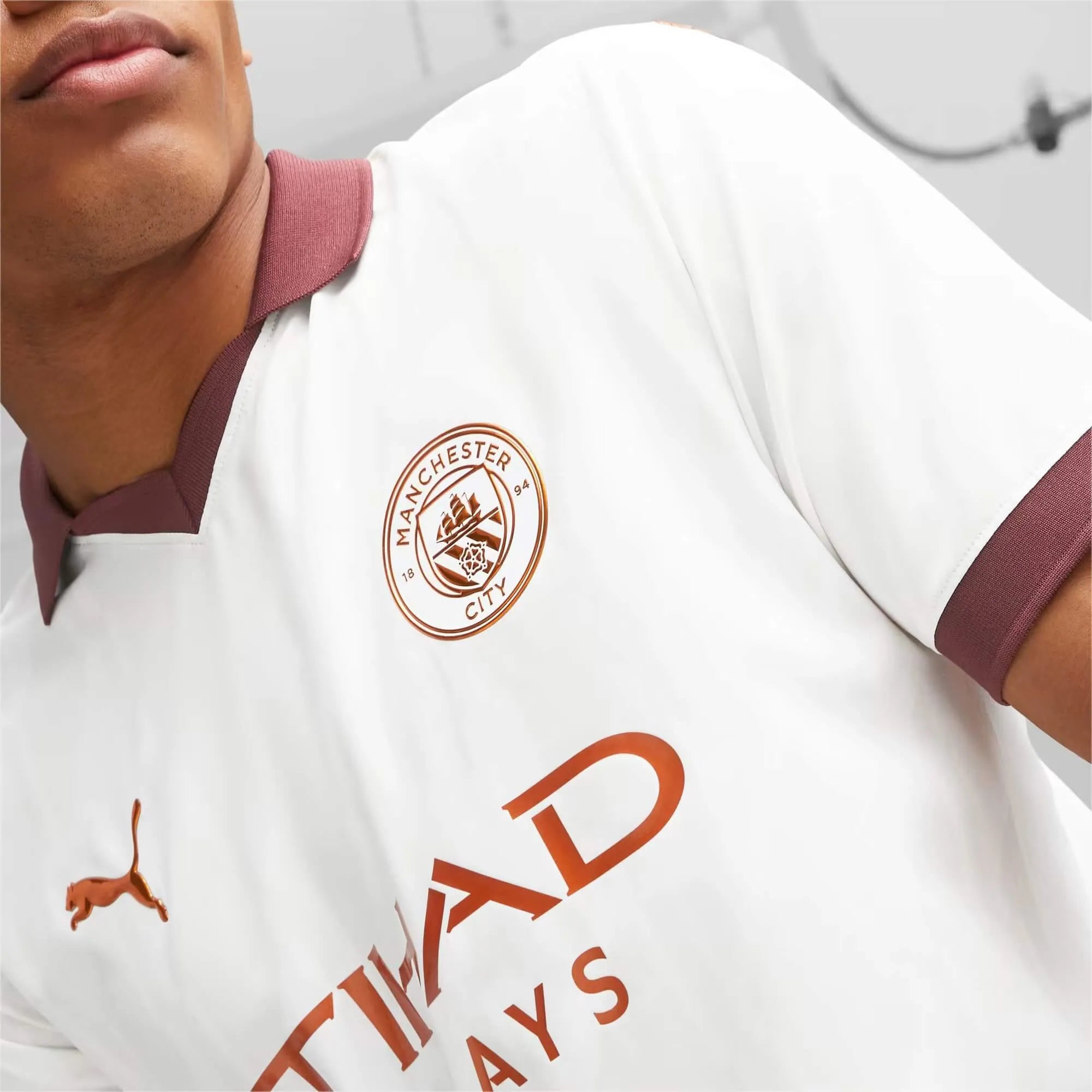 Puma 2023-24 Manchester City Men's Authentic Away Jersey (Detail 1)