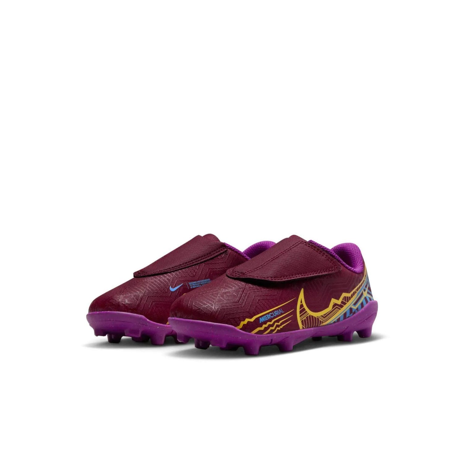 Nike Kids Vapor 15 Club KM MG PS (V) - Dark Beetroot-Gold (Pair - Diagonal)