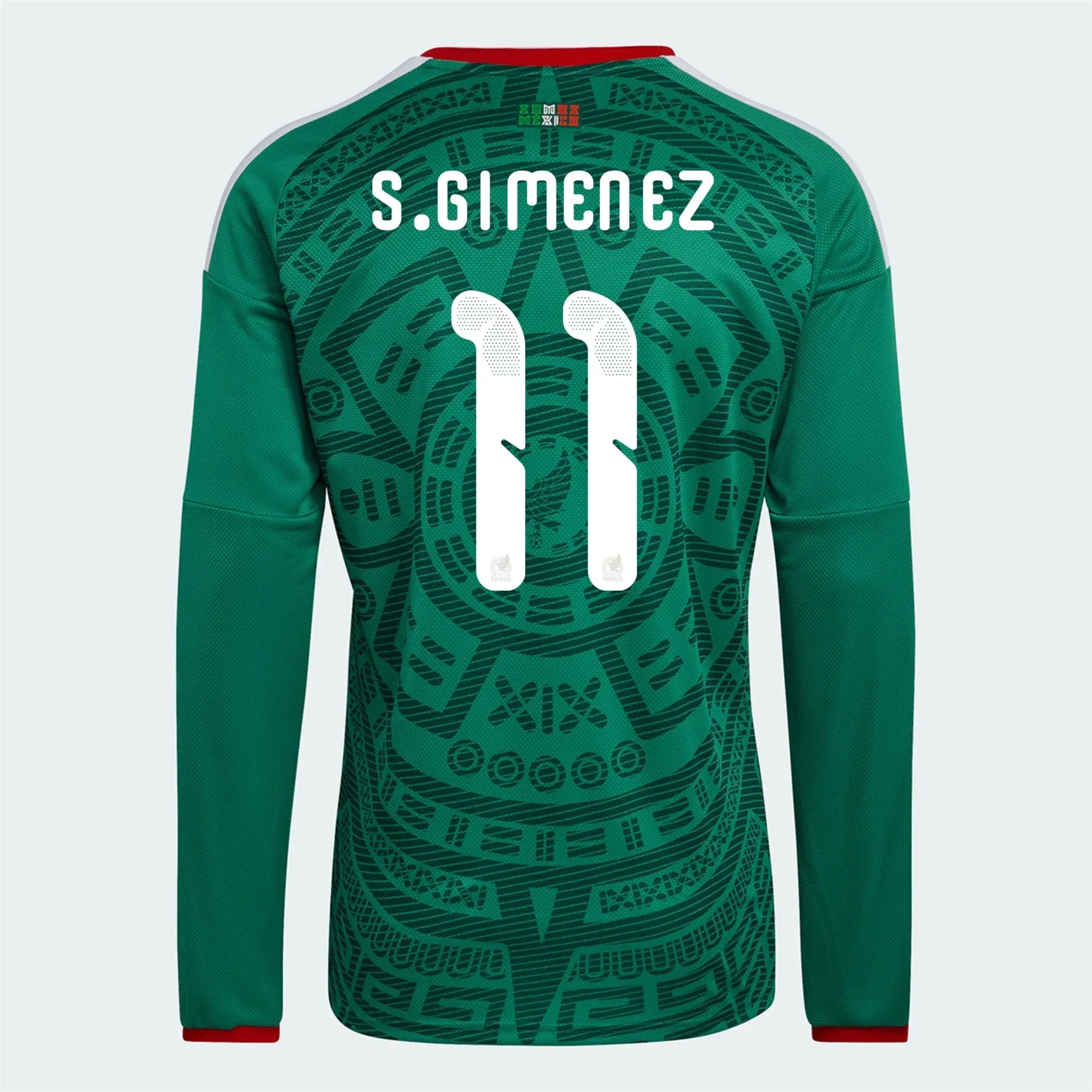 adidas 2026 Mexico Men's Stadium Home Long-Sleeve Soccer Jersey (S. Gimenez)