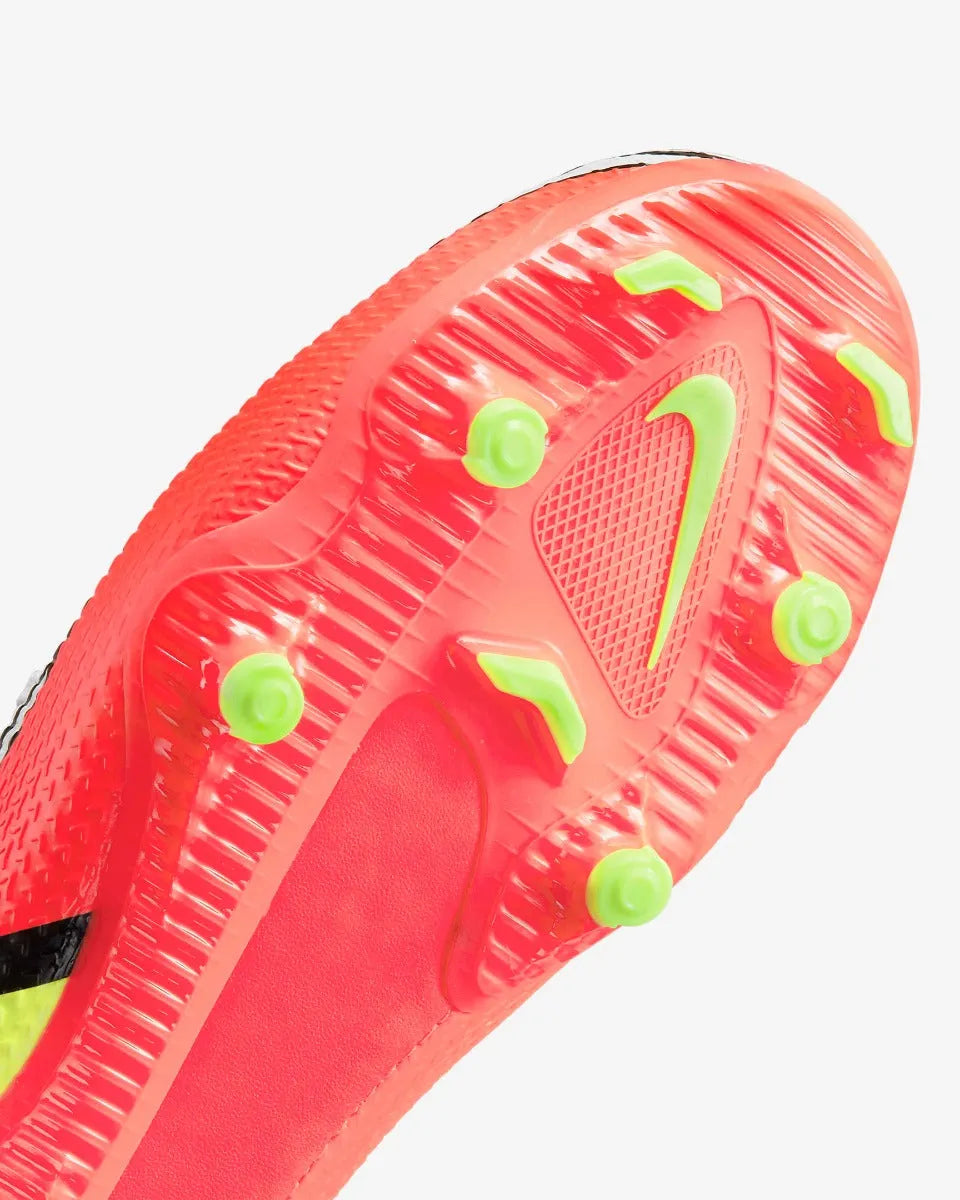 Nike JR Phantom GT2 Academy FG-MG - White-Volt-Crimson (Detail 1)