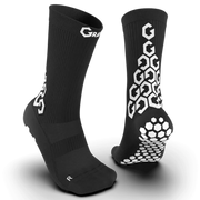 Gravity Pro Grip Socks Crew Length Black (Pair - Front and Back)