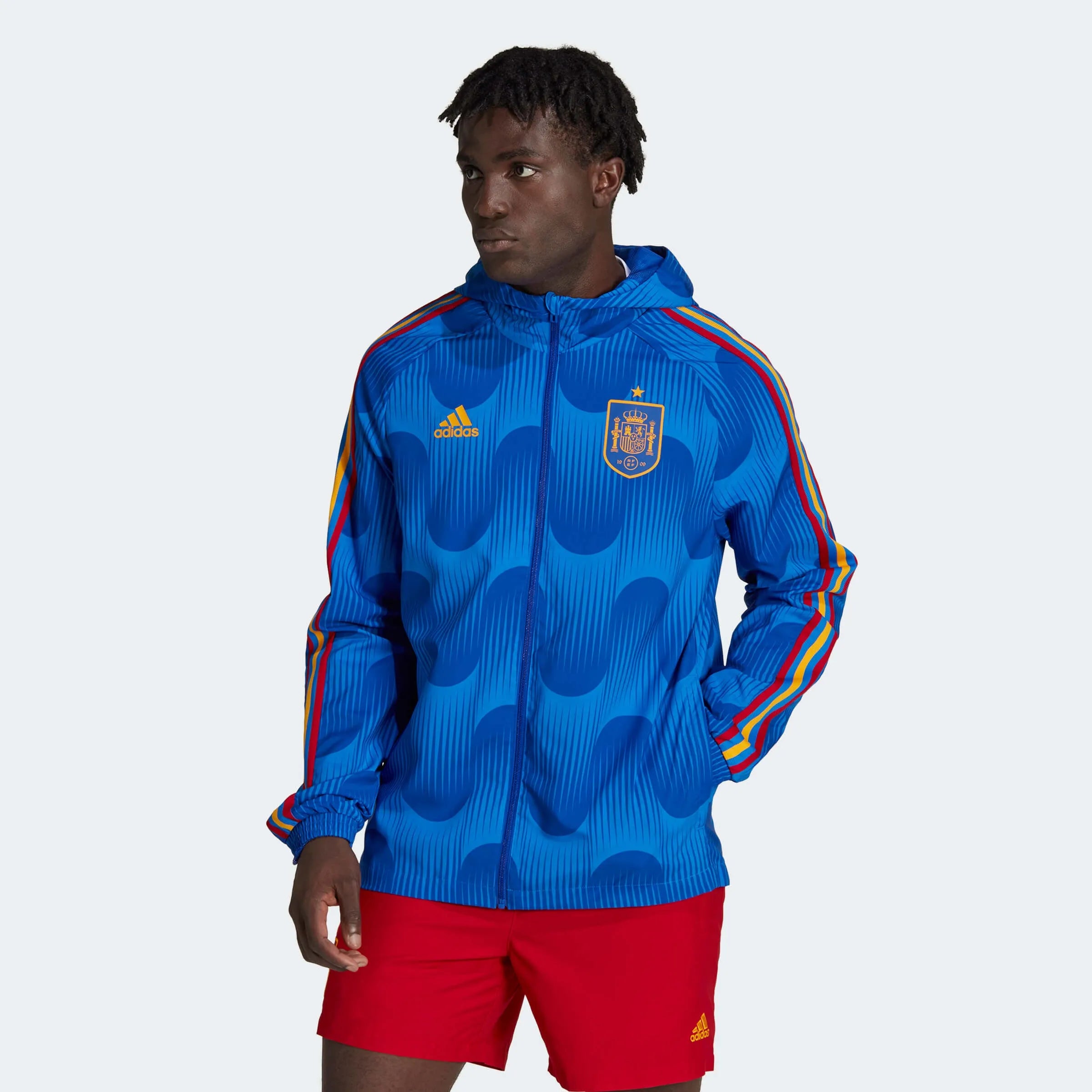 adidas 2022-23 Spain DNA Windbreaker - Blue (Model - Front)