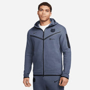 Nike 2023-24 Barcelona Men's NSW Techfleece Full Zip Hoodie (Model - Front)