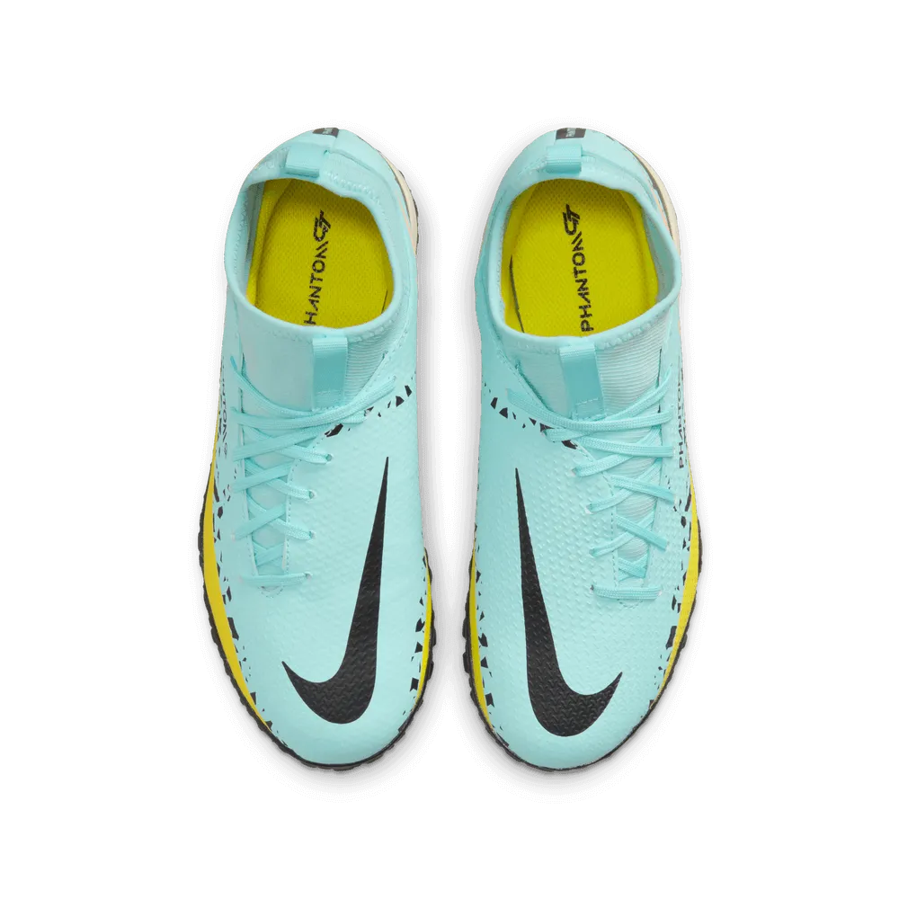 Nike JR Phantom GT2 Academy DF Turf Glacier Ice-Black Yellow (Pair - Top)