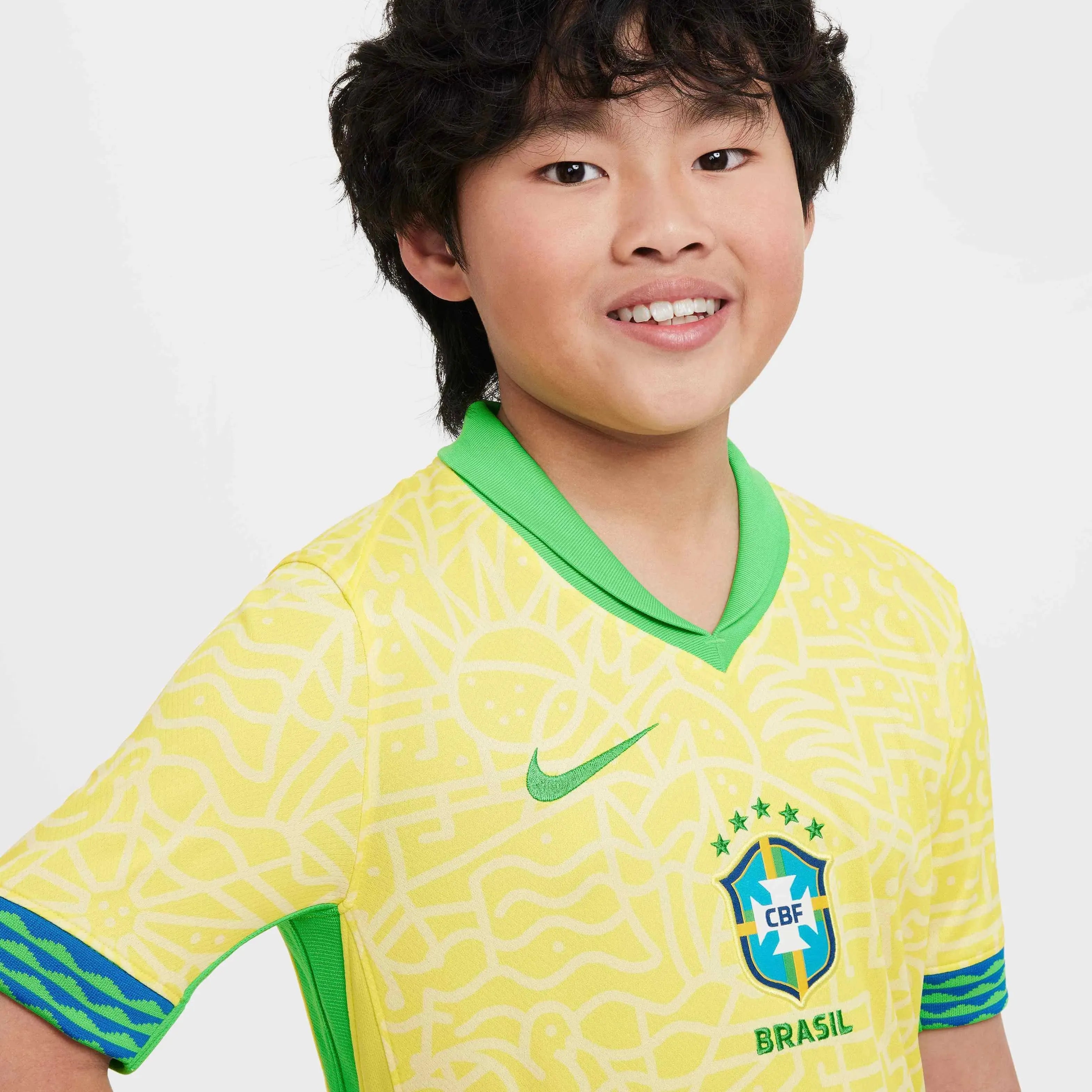 Nike 2024-25 Brazil Youth Stadium Home Jersey (Detail 1)