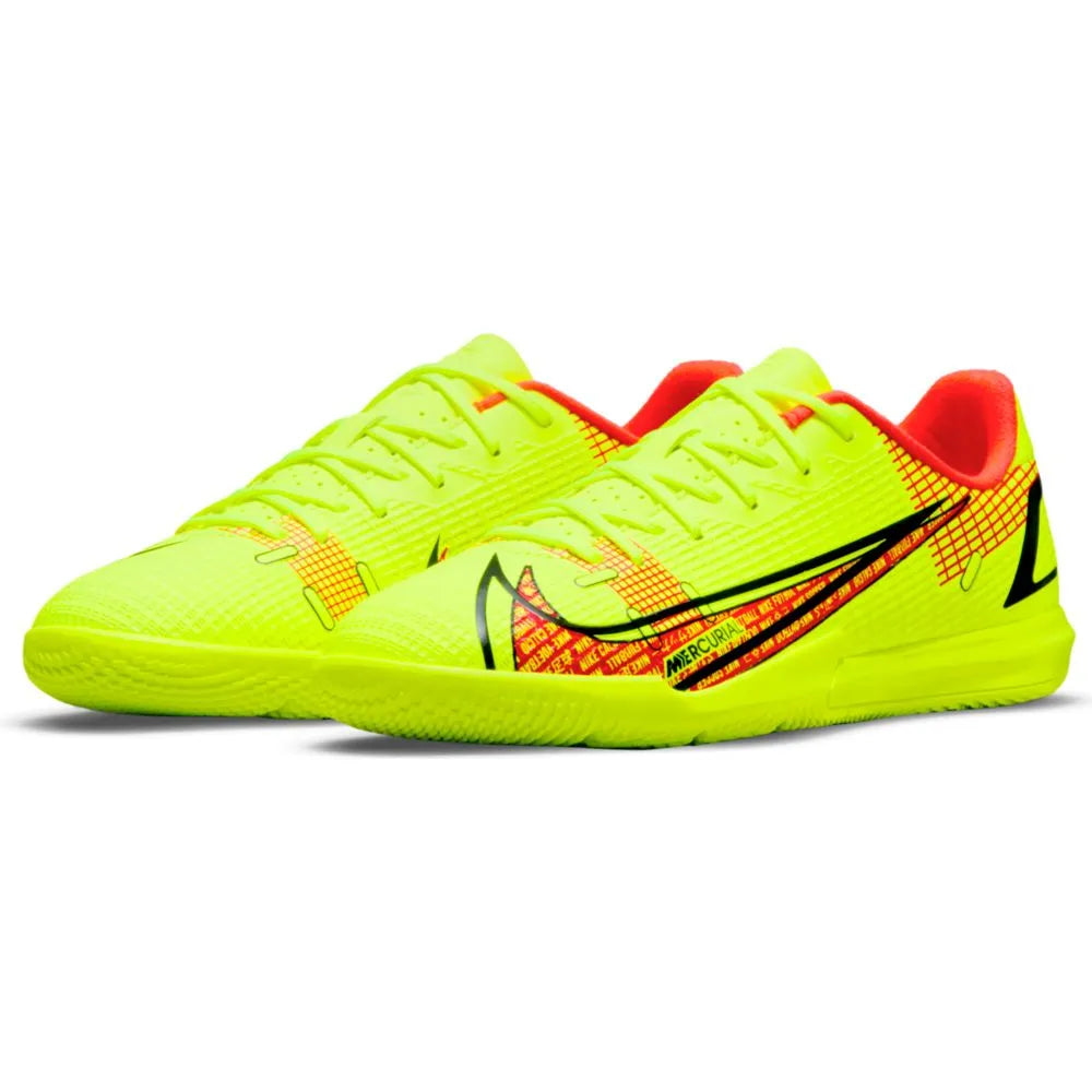Nike JR Vapor 14 Academy IC - Volt-Bright Crimson (Pair - Diagonal)
