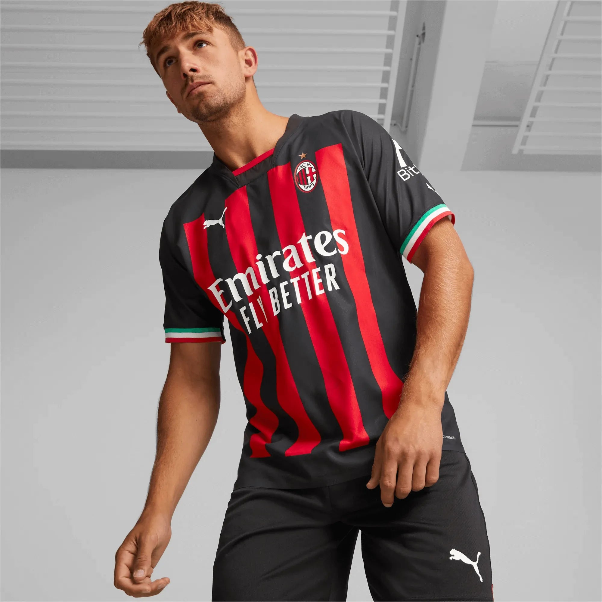 Puma 2022-23 AC Milan Authentic Home Soccer Jersey - Black
