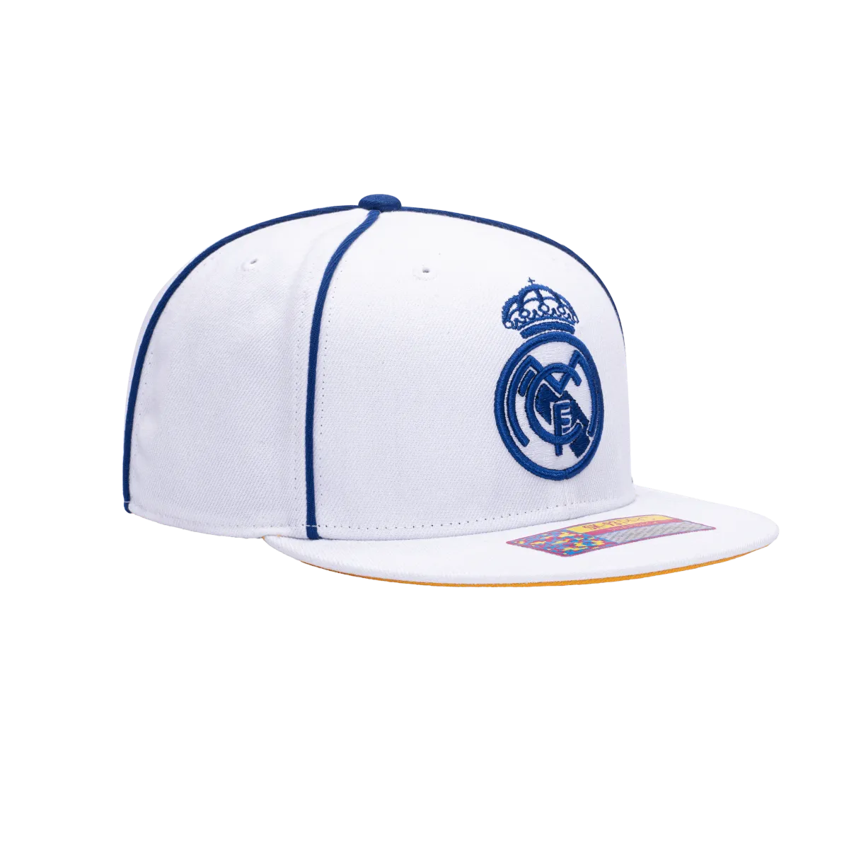 FI Collection Real Madrid Cali Day Snapback Hat - White-Blue (Diagonal 2)