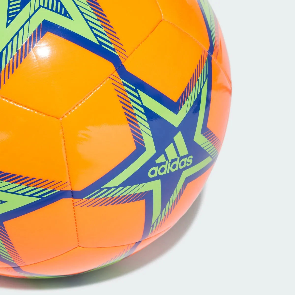 Adidas UCL Pyrostorm Club Ball - Solar Orange-Green-Blue (Detail 2)