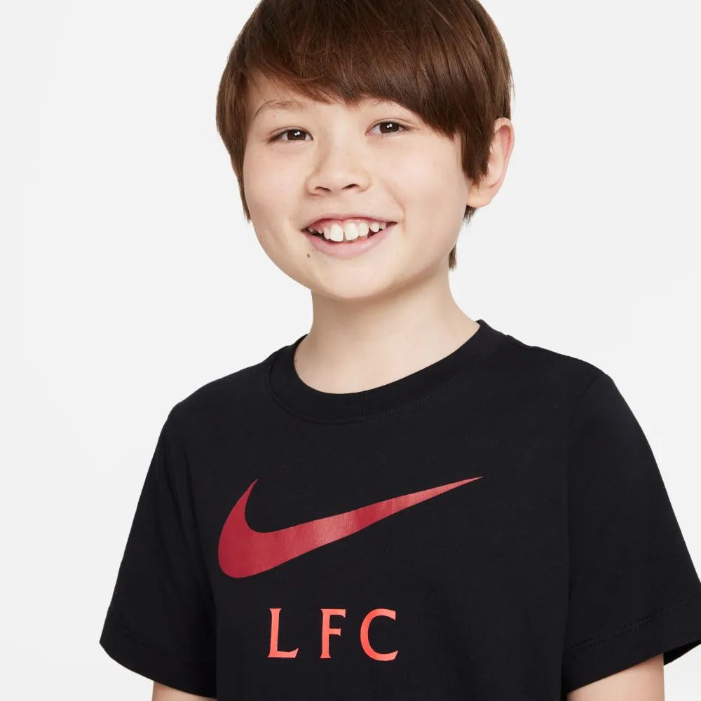 Nike 2021-22 Liverpool Youth Swoosh Club Tee - Black-Red (Detail 1)
