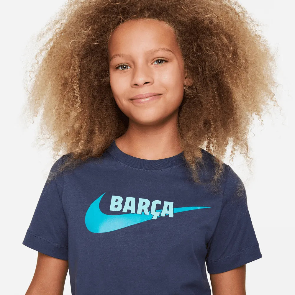 Nike 2023-24 Barcelona Youth Swoosh Tee (Detail 1)