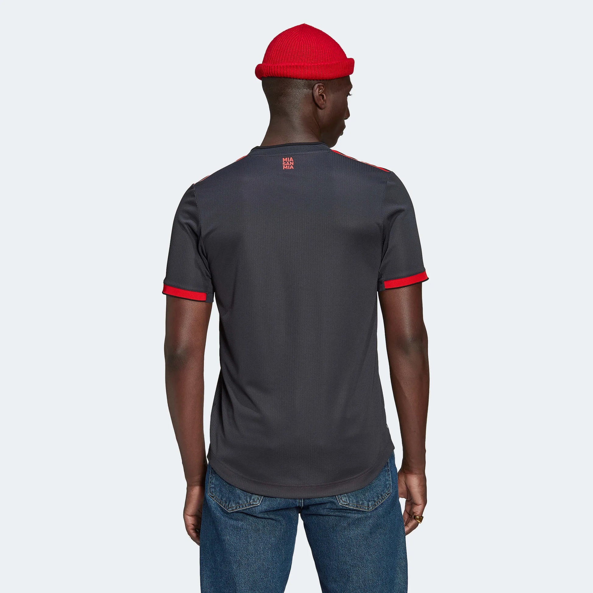 adidas 2022-23 Bayern Munich Authentic Third Jersey - Black-Red (Model - Back)