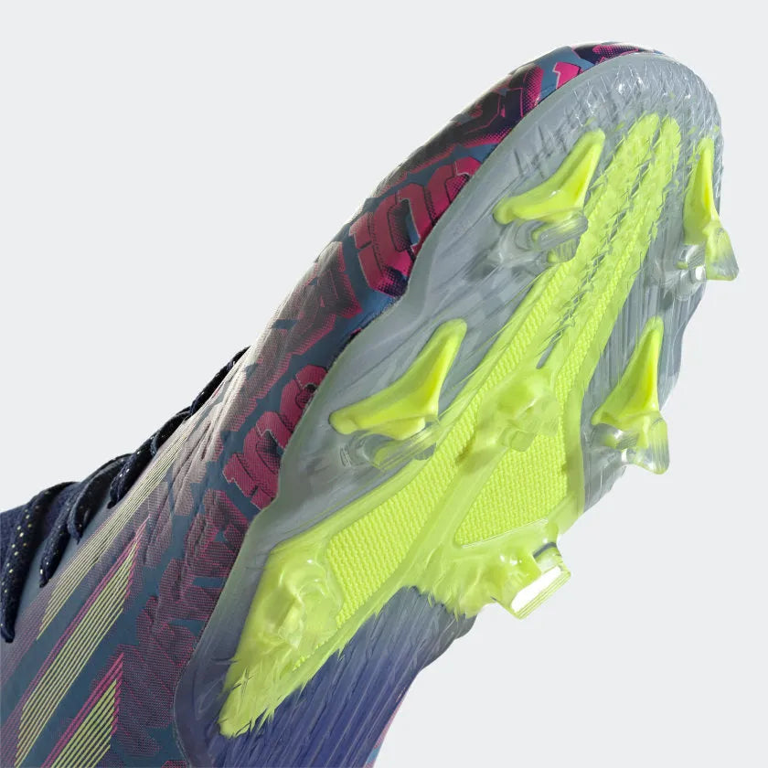 Adidas JR X Speedflow MESSI .1 FG - Blue-Pink-Yellow (Detail 2)