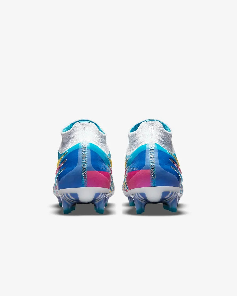 Nike Phantom GT Elite DF 3D FG - White-Blue-Pink (Pair - Back)