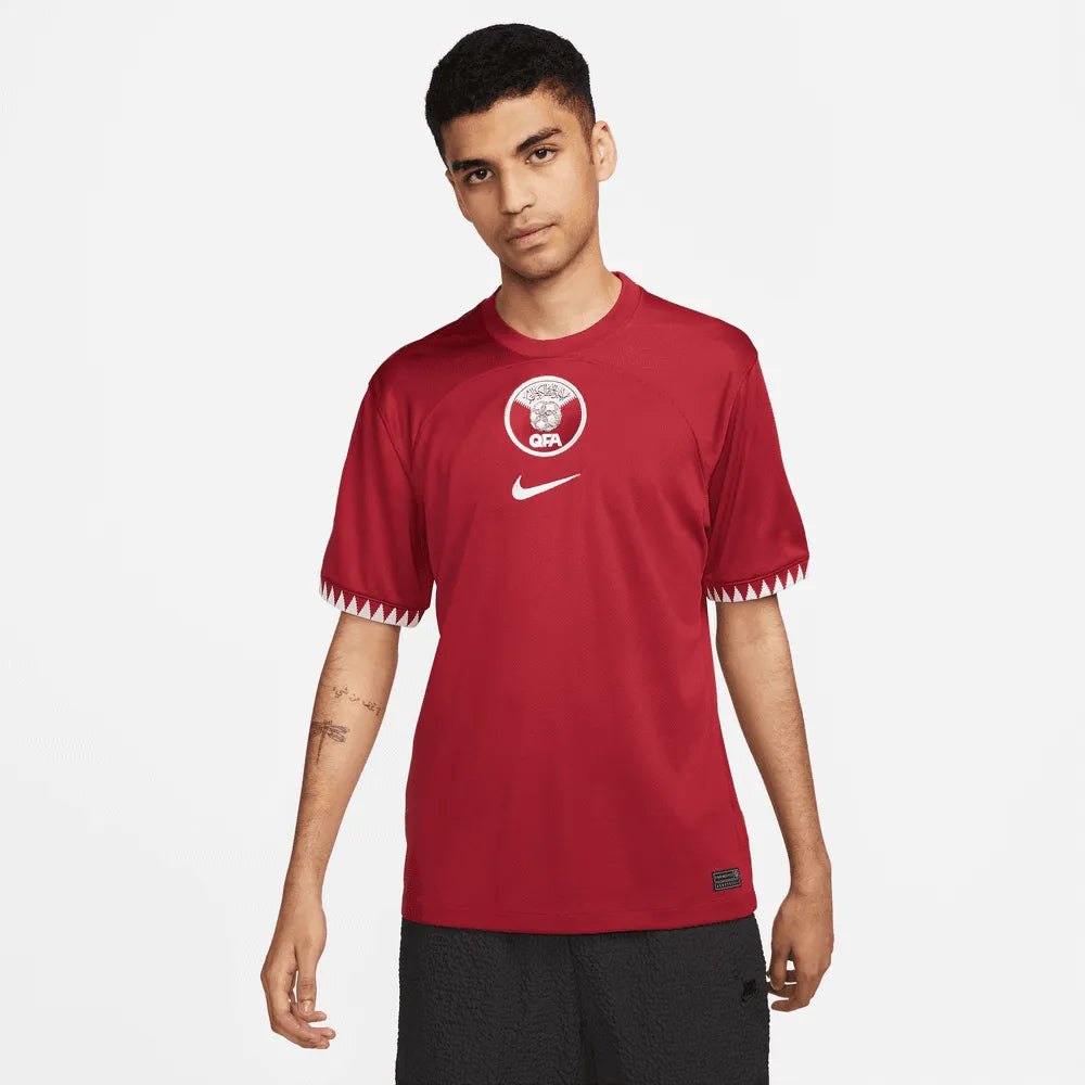 Nike 2022-23 Qatar Home Jersey - Desert Maroon-White (Model - Front)