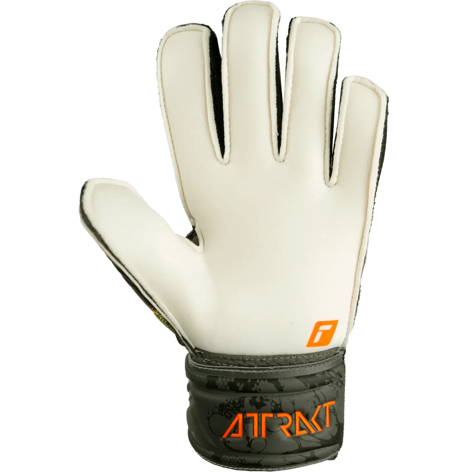 Reusch JR Attrakt Solid Finger Support Goalkeeper Gloves - Desert Green - Orange (Single - Inner)