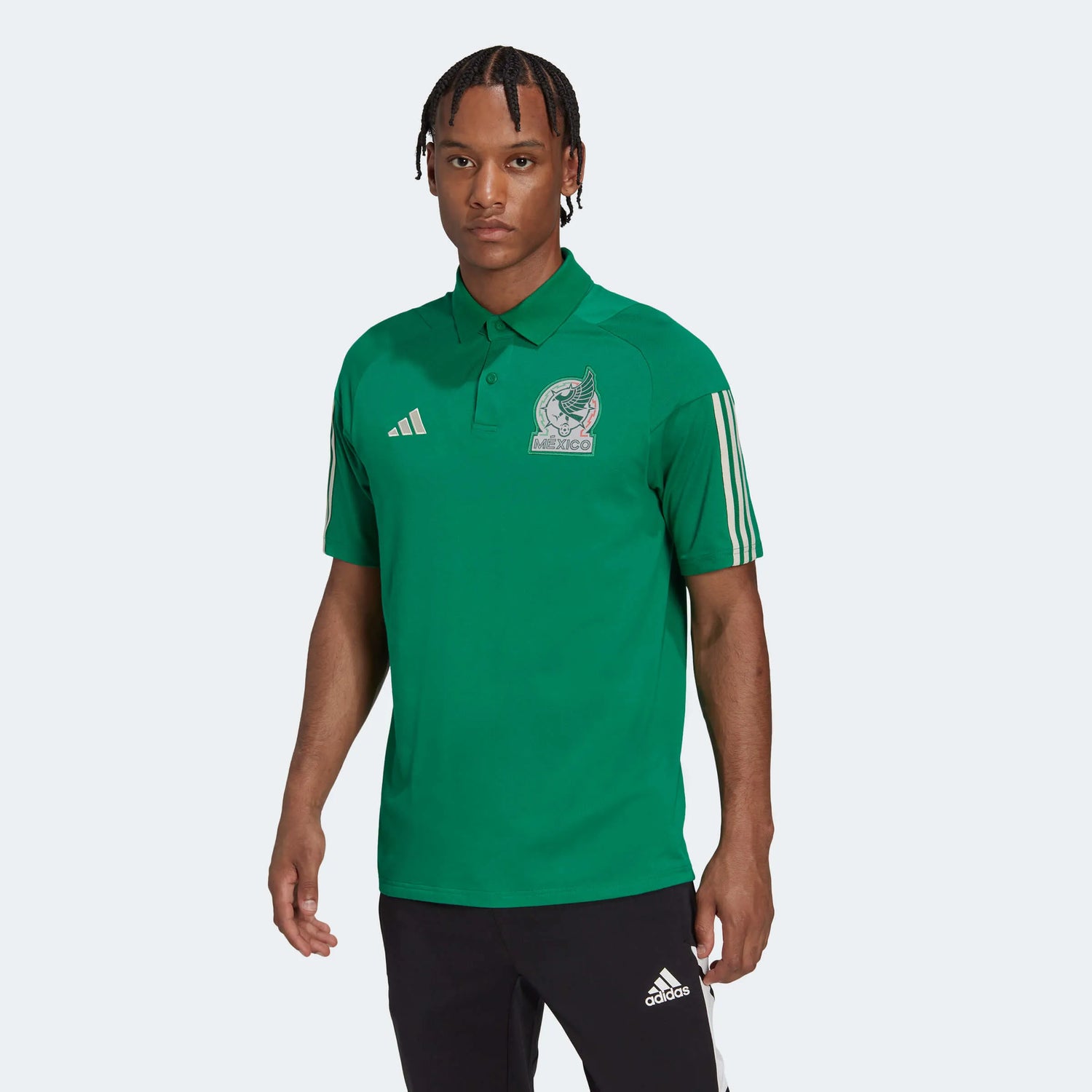 adidas 2022-23 Mexico Tiro Polo Green (Model - Front)