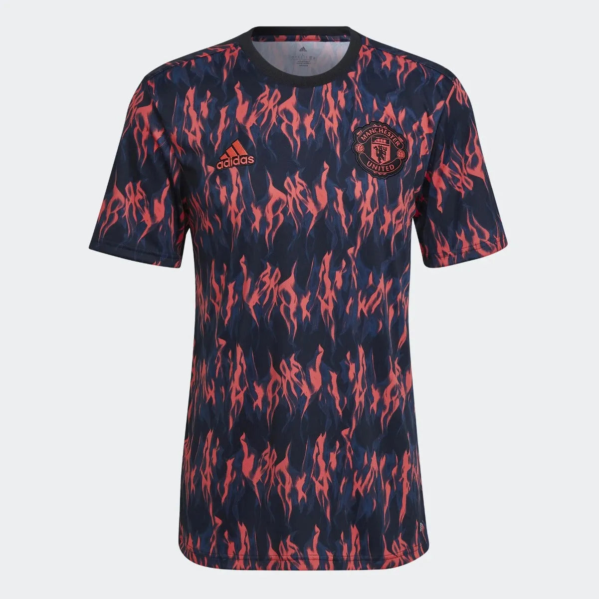 adidas 21-22 Manchester United Pre-Match Jersey - Black-Shock Red (Front)