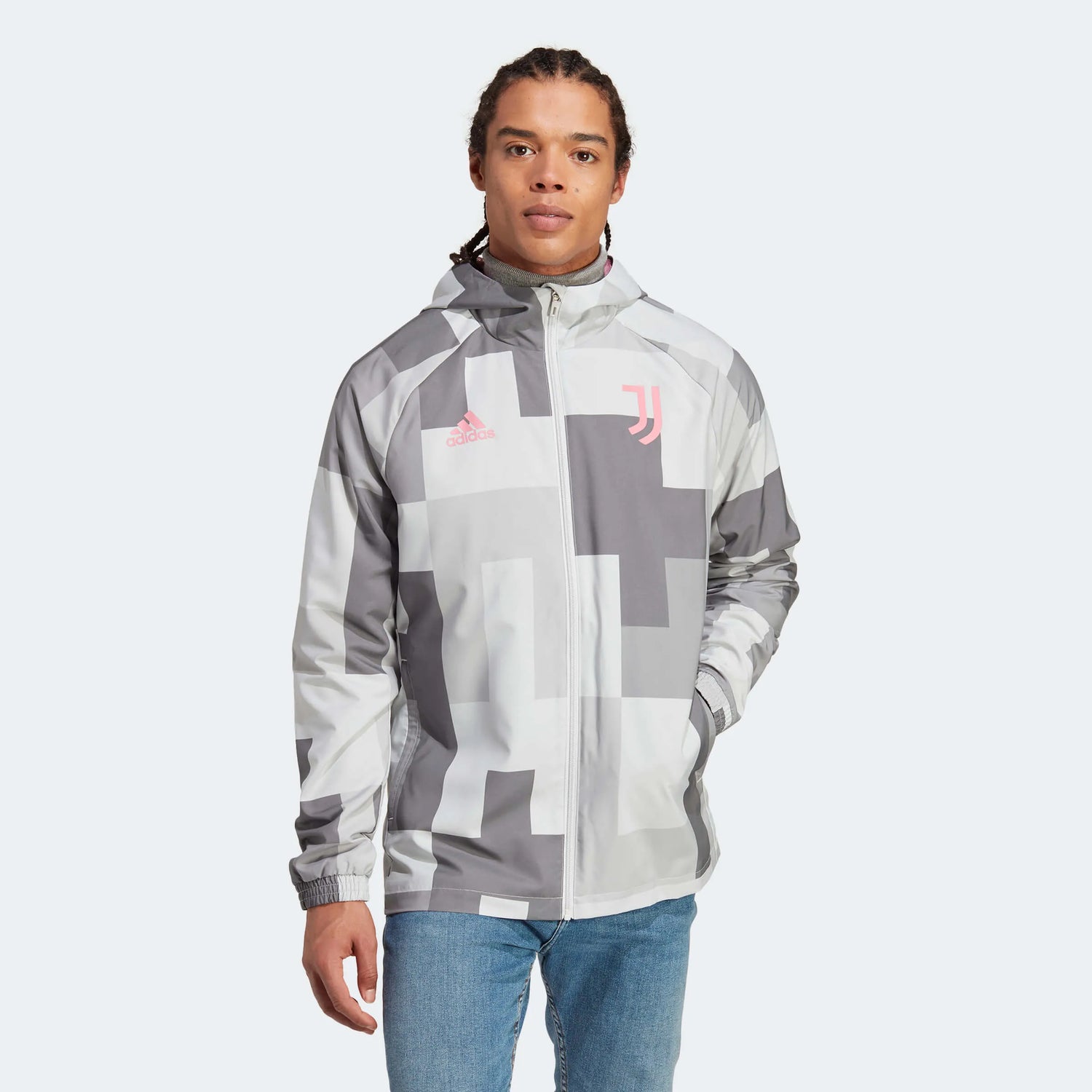 adidas 2023-24 Juventus Graphic Windbreaker - Grey One