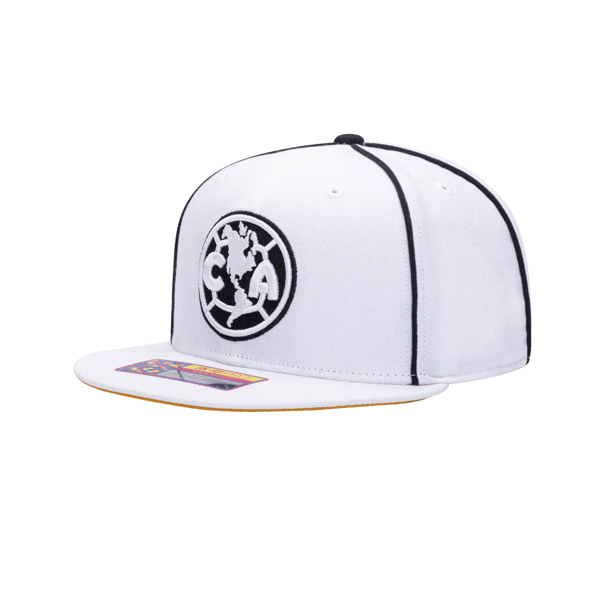 FI Collection Club America Cali Day Snapback Hat - White-Black (Diagonal 1)