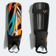 adidas JR Messi Match Shin Guard - Black-Silver-Orange (Set)