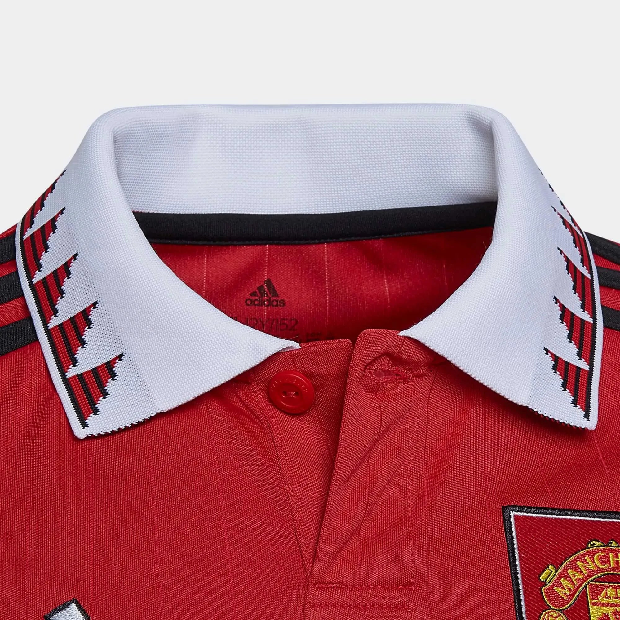 adidas 2022-23 Manchester United Youth Home Jersey - Red-White (Detail 1)