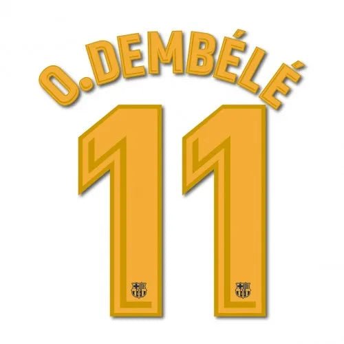 Barcelona 2017/18 Home O. Dembele #11 Jersey Name Set