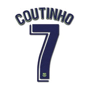Barcelona 2018/19 Away Coutinho #7 Jersey Name Set