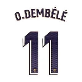 Barcelona 2019/20 Away Dembele #11 Jersey Name Set