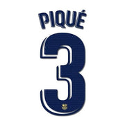 Barcelona 2019/20 Away Pique #3 Jersey Name Set