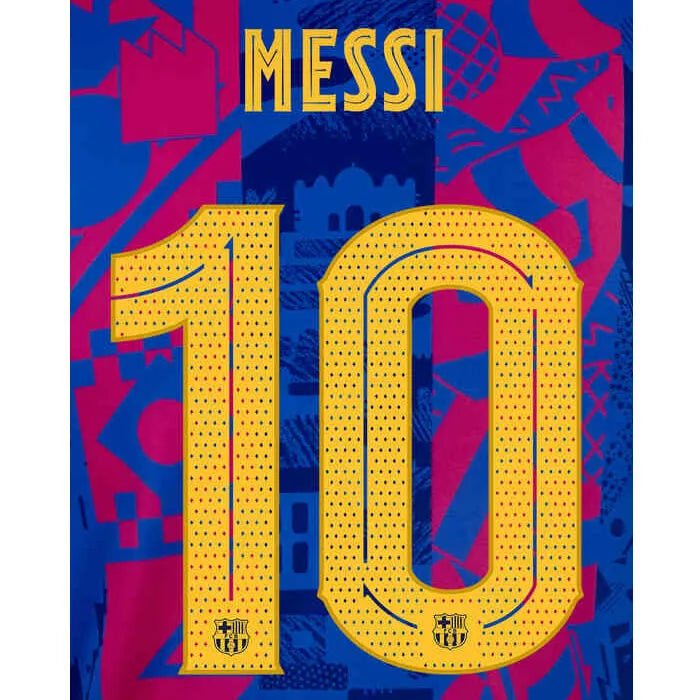 Barcelona 2021-22 Third Messi #10 Jersey Name Set