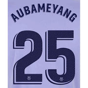 Barcelona 2021/22 Away Aubameyang #25 Jersey Name Set