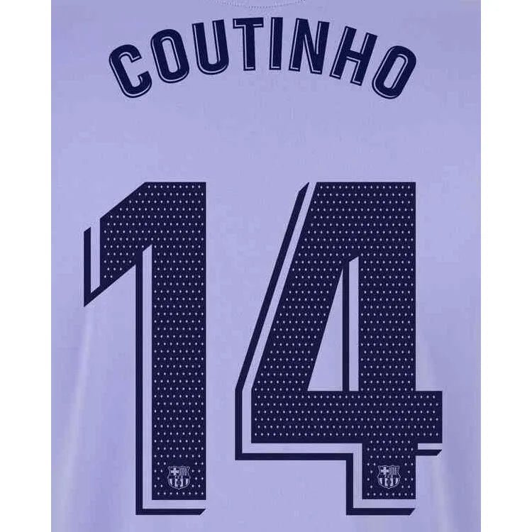 Barcelona 2021/22 Away Coutinho #14 Jersey Name Set