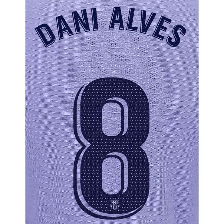 Barcelona 2021/22 Away Dani Alves #8 Jersey Name Set