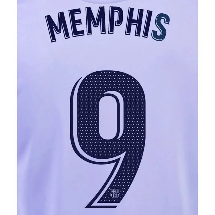 Barcelona 2021/22 Away Memphis #9 Jersey Name Set