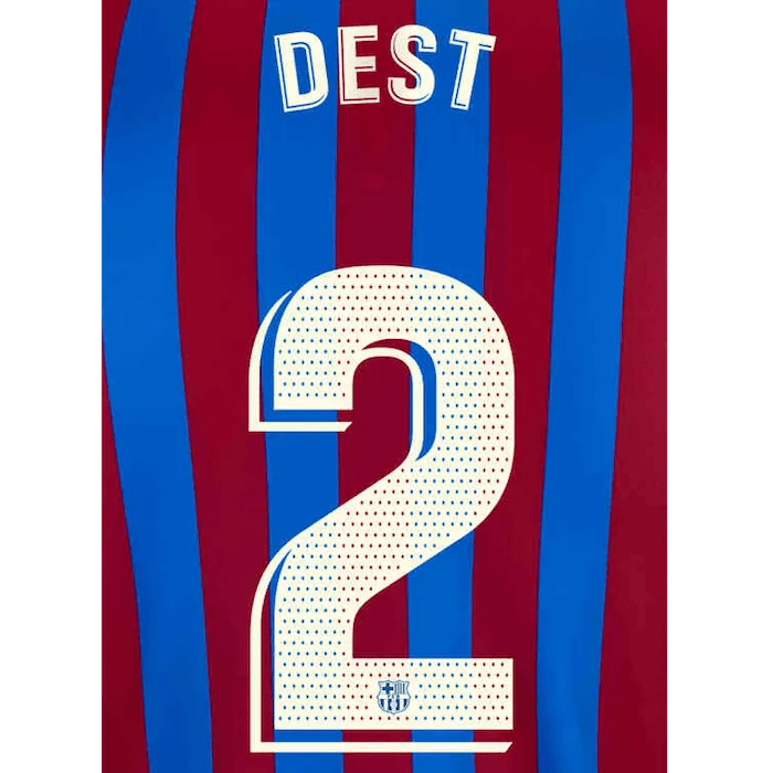 Barcelona 2021/22 Home Dest #2 Jersey Name Set