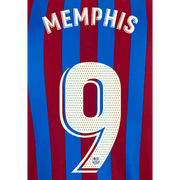Barcelona 2021/22 Home Memphis #9 Jersey Name Set