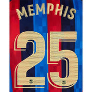 Barcelona 2022/23 Home Memphis #25 Jersey Name Set