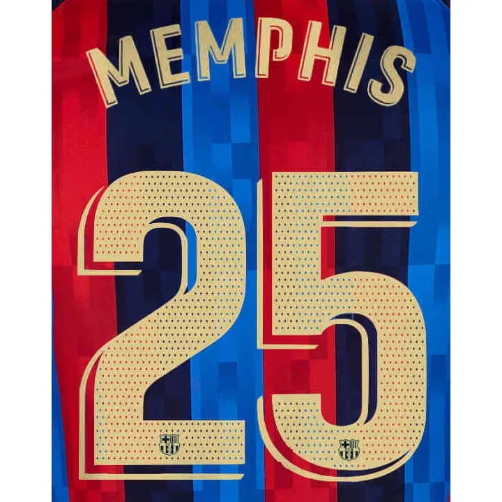 Barcelona 2022/23 Home Memphis #25 Jersey Name Set