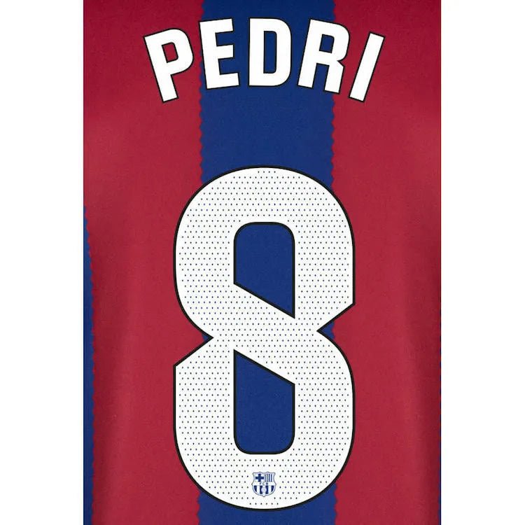 Barcelona 2023/24 Home Pedri #8 Jersey Name Set