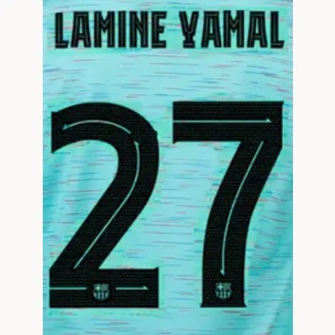 Barcelona 2023/24 Third Lamine Yamal #27 Youth Jersey Name Set  (CL Version)
