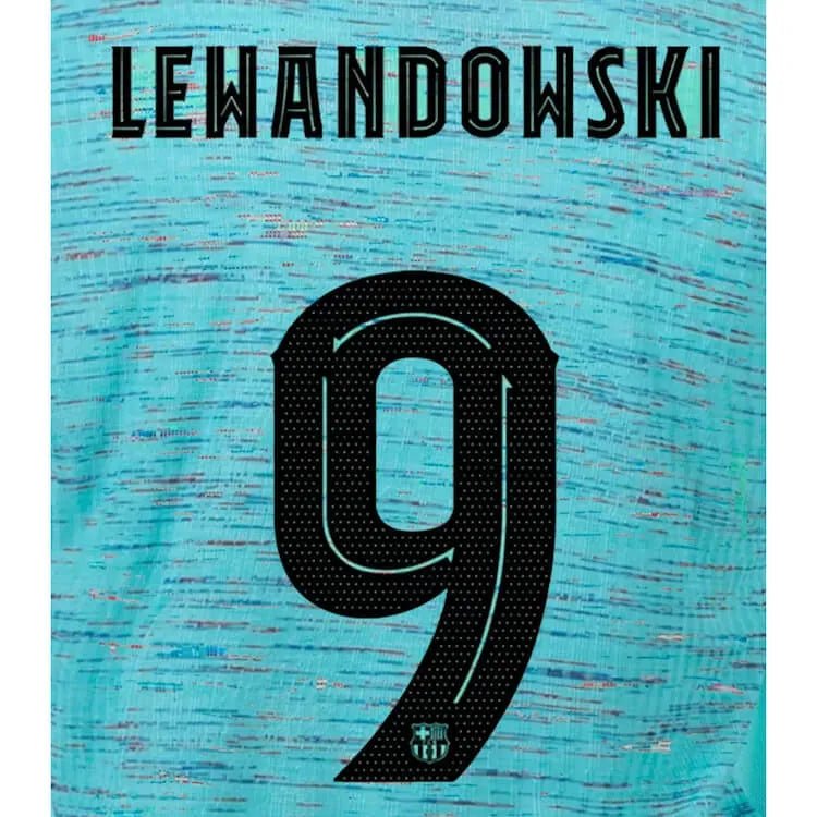 Barcelona 2023/24 Third Lewandowski #9 Jersey Name Set (CL Version)