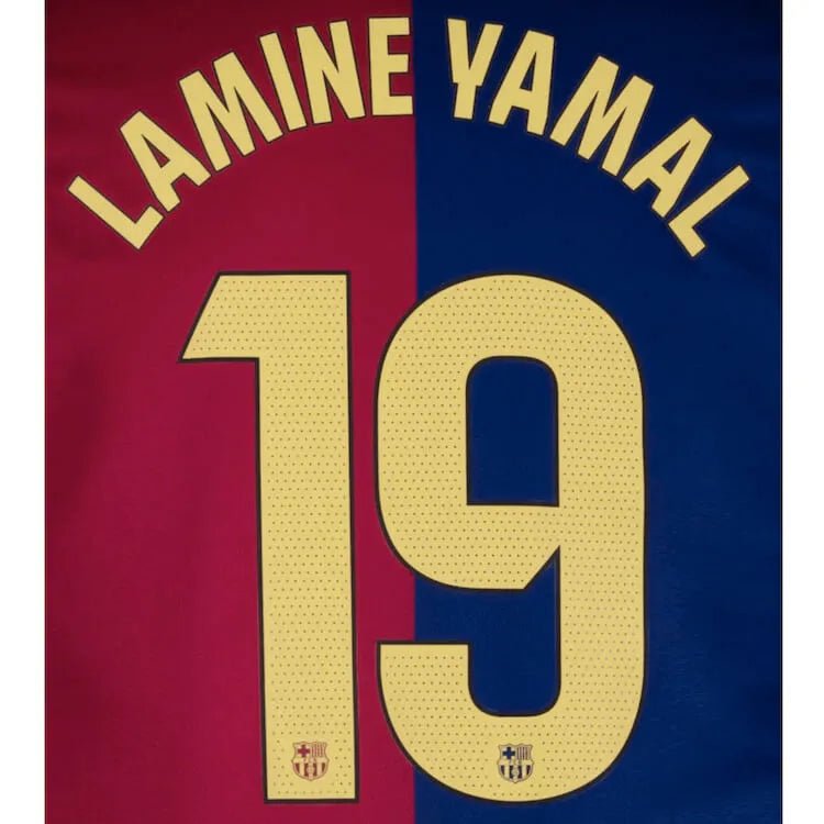 Barcelona 2024/25 Home LAMINE YAMAL #19 Youth Official Name Set