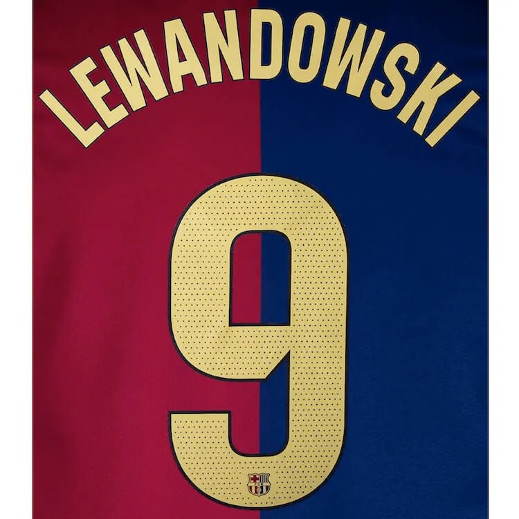 Barcelona 2024/25 Home LEWANDOWSKI #9 Youth Official Name Set