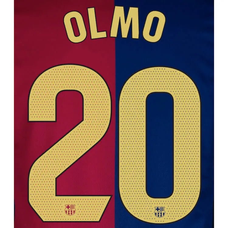 Barcelona 2024/25 Home OLMO #20 Official Name Set