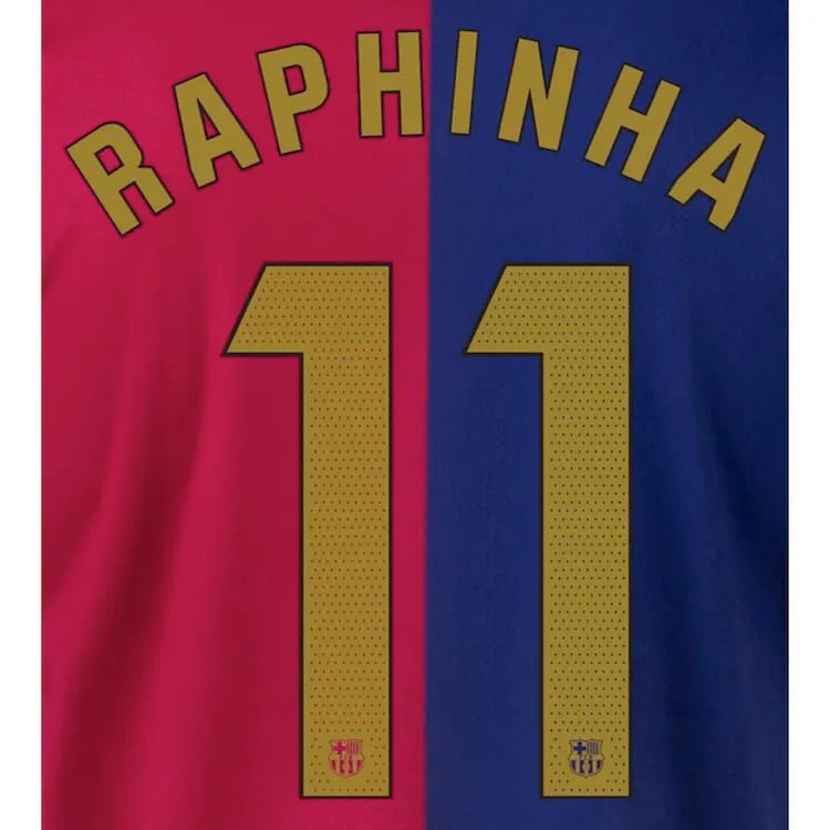 Barcelona 2024/25 Home RAPHINHA #11 Official Name Set (Back)