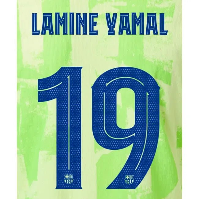 Barcelona 2024/25 Third LAMINE YAMAL #19 Official Name Set (CL Version)