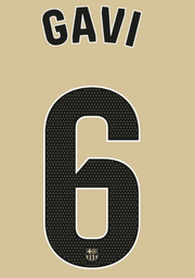 Barcelona 2025/26 Away GAVI #6 Official Name Set