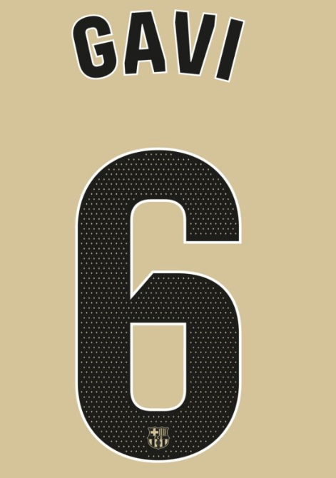 Barcelona 2025/26 Away GAVI #6 Official Name Set