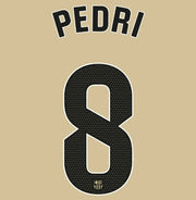 Barcelona 2025/26 Away PEDRI #8 Official Name Set